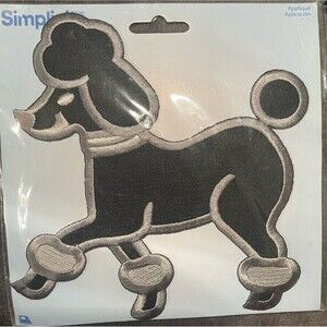 Simplicity Poodle Dog Applique Iron On Patch Retro Poodle 6” NEW  In Packaging